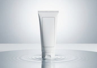 White Skincare Tube in Water Mockup