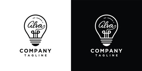 Light bulb logo design template. Light bulb logo design inspiration.