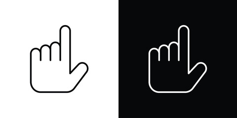 Pointing hand icon. linear style sign for mobile concept and web design.