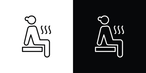Sauna icon. linear style sign for mobile concept and web design.