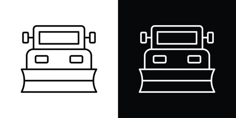 Snowplow icon. linear style sign for mobile concept and web design.