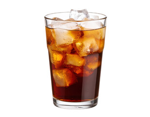 Cold dirty soda beverage with milk and ice on white background PNG 