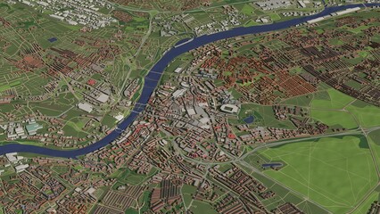 Obraz premium 3D illustration of city and urban in Newcastle England