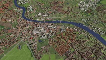 Obraz premium 3D illustration of city and urban in Newcastle England