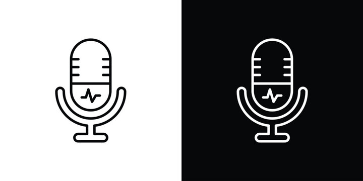 Voice recognition icon. linear style sign for mobile concept and web design.