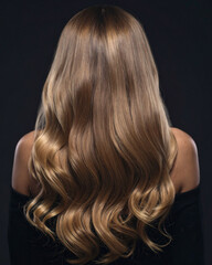Fototapeta premium Curly blonde hair on a black background. 