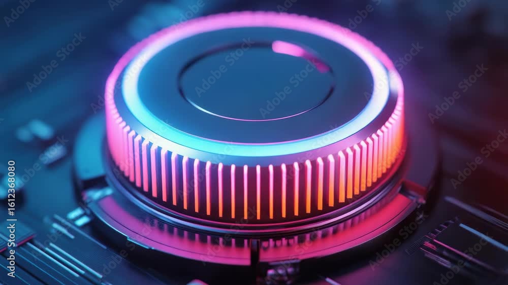 Aufkleber high performance cpu with glowing circuit board on silicon chip.