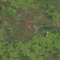3D illustration of city and urban in Norwich England