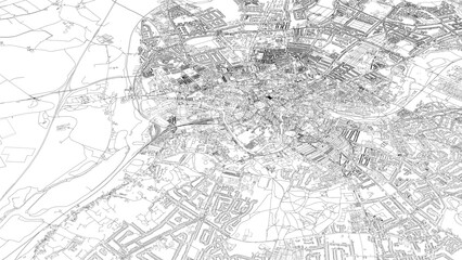 Fototapeta premium 3D illustration of city and urban in Norwich England