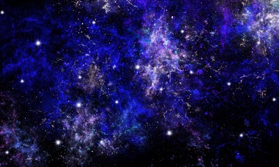 Colorful Starfield and Nebula in Deep Space