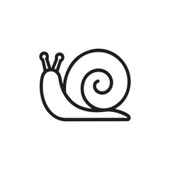 Snail outline vector illustration on white background	