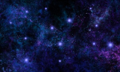 Colorful Starfield and Nebula in Deep Space