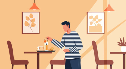 Person enjoying a refreshing drink in a cozy cafe setting during relaxation time