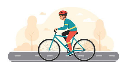 Person Riding Bicycle Outdoors On Summer Day, Maintaining Healthy Lifestyle