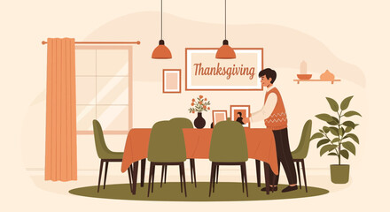 Preparation Of Thanksgiving Celebration Dinner At Home With Family Members