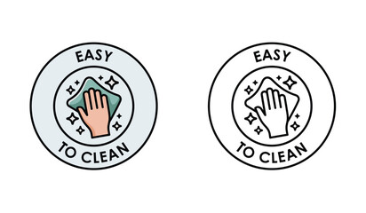 Fototapeta premium Easy to Clean Icons Hand Wiping Surface for Cleanliness