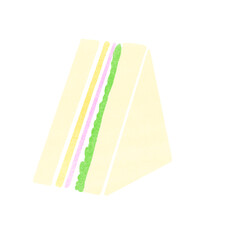 スタンプ風のサンドウィッチのイラスト