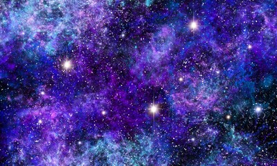 Colorful Starfield and Nebula in Deep Space