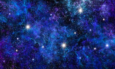 Colorful Starfield and Nebula in Deep Space