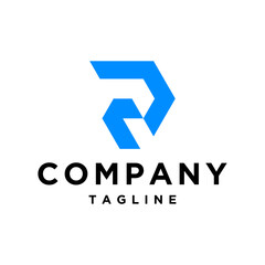 Letter R geometric logo design