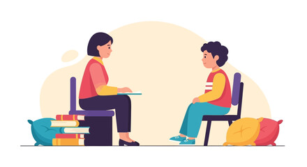 Teacher And Student In Classroom Setting Discussing Future Prospects