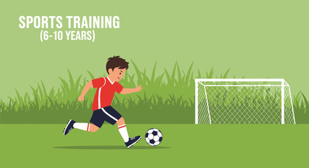 Young Athlete Practicing Soccer Skills Outdoors On a Vibrant Green Field