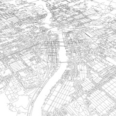 3D illustration of city and urban in Rockford Illinois USA © JINDA