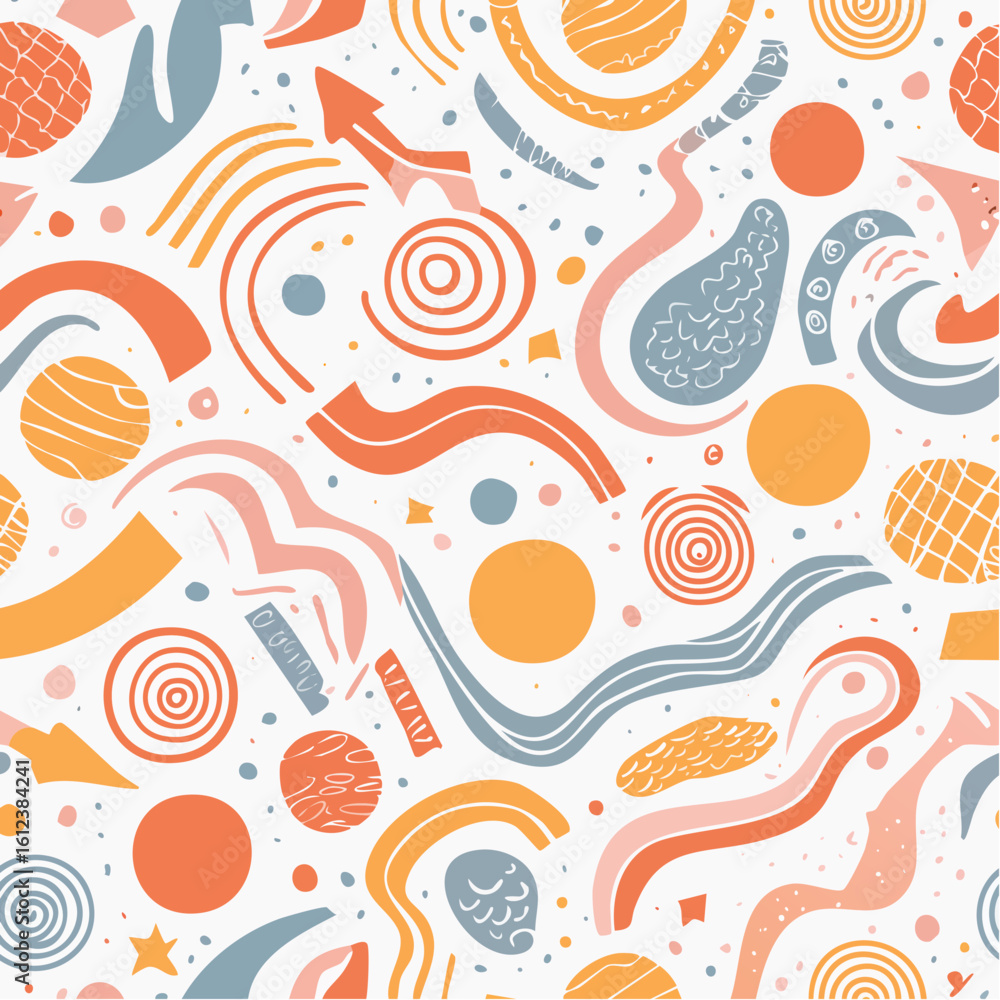 Aufkleber memphis geometric seamless pattern. multicolor abstract background in retro 80s, 90s style with vari