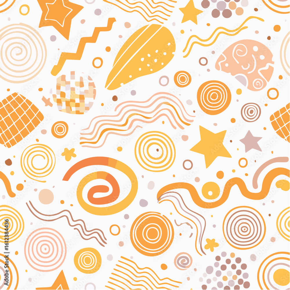 Poster memphis geometric seamless pattern. multicolor abstract background in retro 80s, 90s style with vari