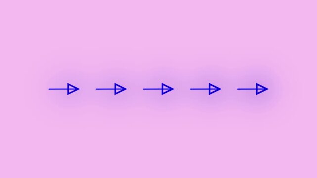 Glowing animation of sweep arrow icon. Arrow Loop Animation direction concept. Blue color arrow loading icon concept animation on colorful background.