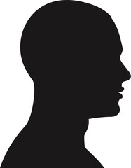 Silhouette of a Man Head