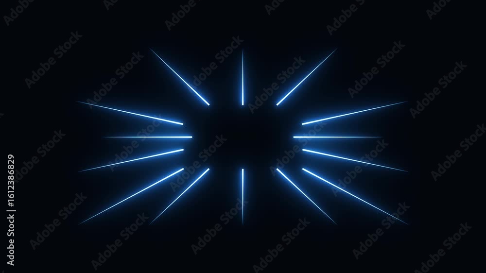 Poster collapsing blue light rays starburst loop background