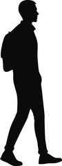 Silhouette of a Man Travelling