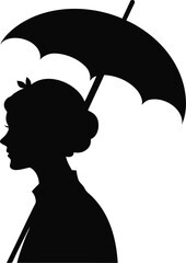 Silhouette of Woman with Umbrella