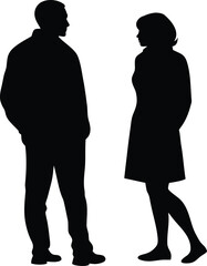 Silhouette of a Man and Women