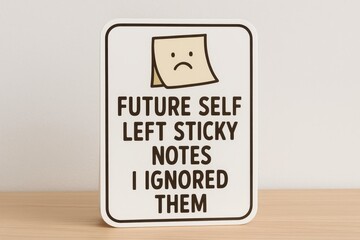 Future self leaving sticky notes that i ignored, funny advice from the future