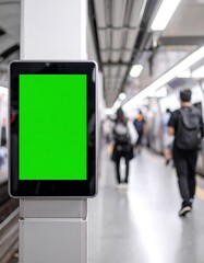 Digital advertising screen in a subway station