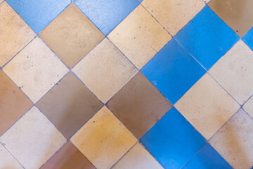 square tiles in different colors as harmonic background