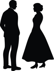 Silhouette of Bride and Groom