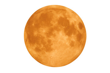 Full Orange Moon Isolated Transparent