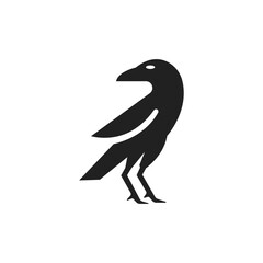 Simple Raven Icon Logo Vector Design