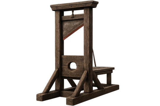 3d rendering of a guillotine with transparent background, ready for execution