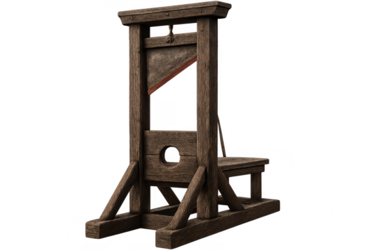 3d rendering of a guillotine with transparent background, ready for execution - Powered by Adobe