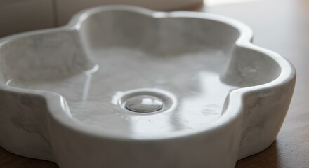 White flower-shaped sink