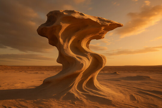 Wind-Carved Desert Sculpture