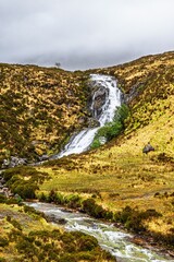Eas a' Bhradain Waterfall, Blackhills Waterfall, Loch Ainort, A87 road, Isle of Skye, Scotland,...