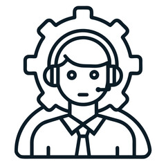 cartoon businessman with gear