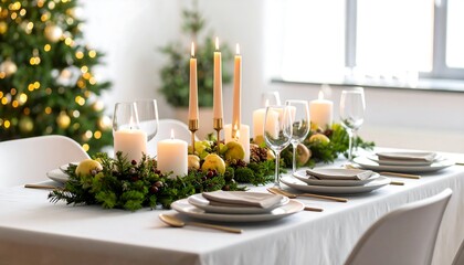 Festive Christmas table setting
