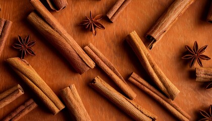 delicious aromatic cinnamon sticks pattern background image for food bloggers and designers top warm life view spice
