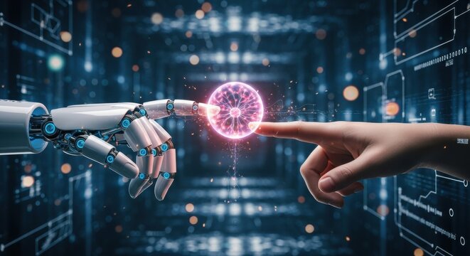 Convergence of artificial intelligence and human touch for technological future visions